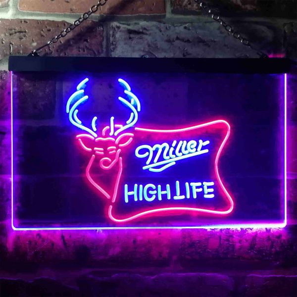 Miller High Life Deer Dual LED Neon Light Sign